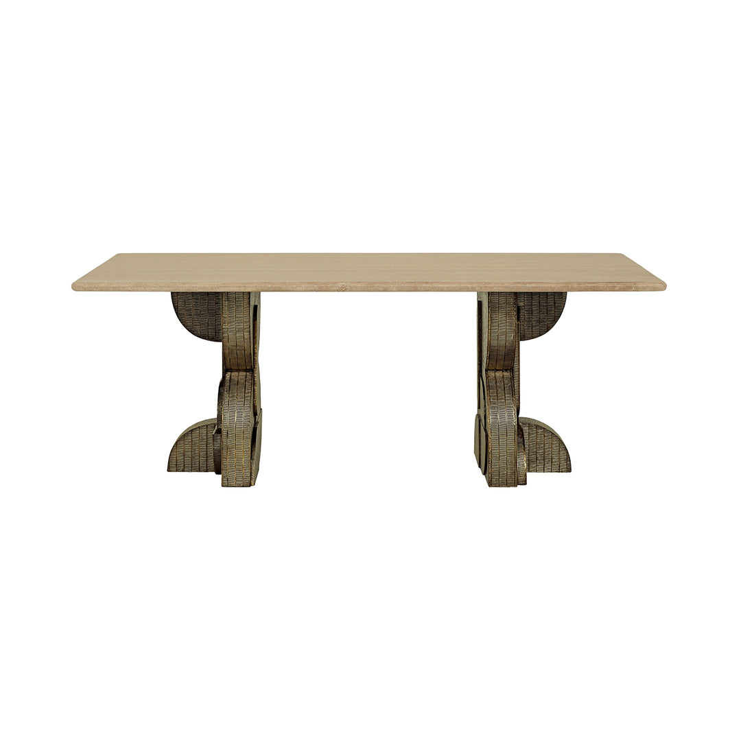 Kelsie Travertine Rectangular Dining Table