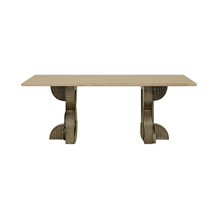 Kelsie Travertine Rectangular Dining Table