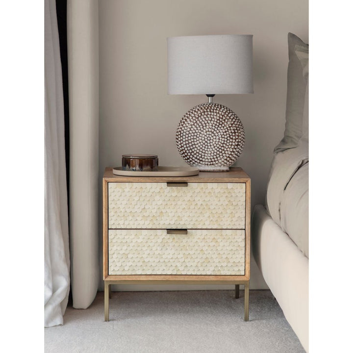 Nerida Bone Inlay Bedside Table