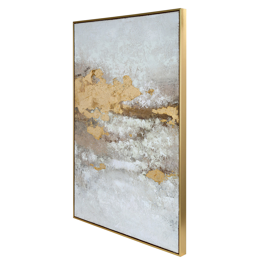 Golden Dusk Heavy Textured Framed Canvas Wall Art