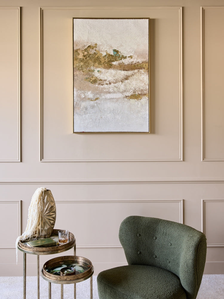 Golden Dusk Heavy Textured Framed Canvas Wall Art