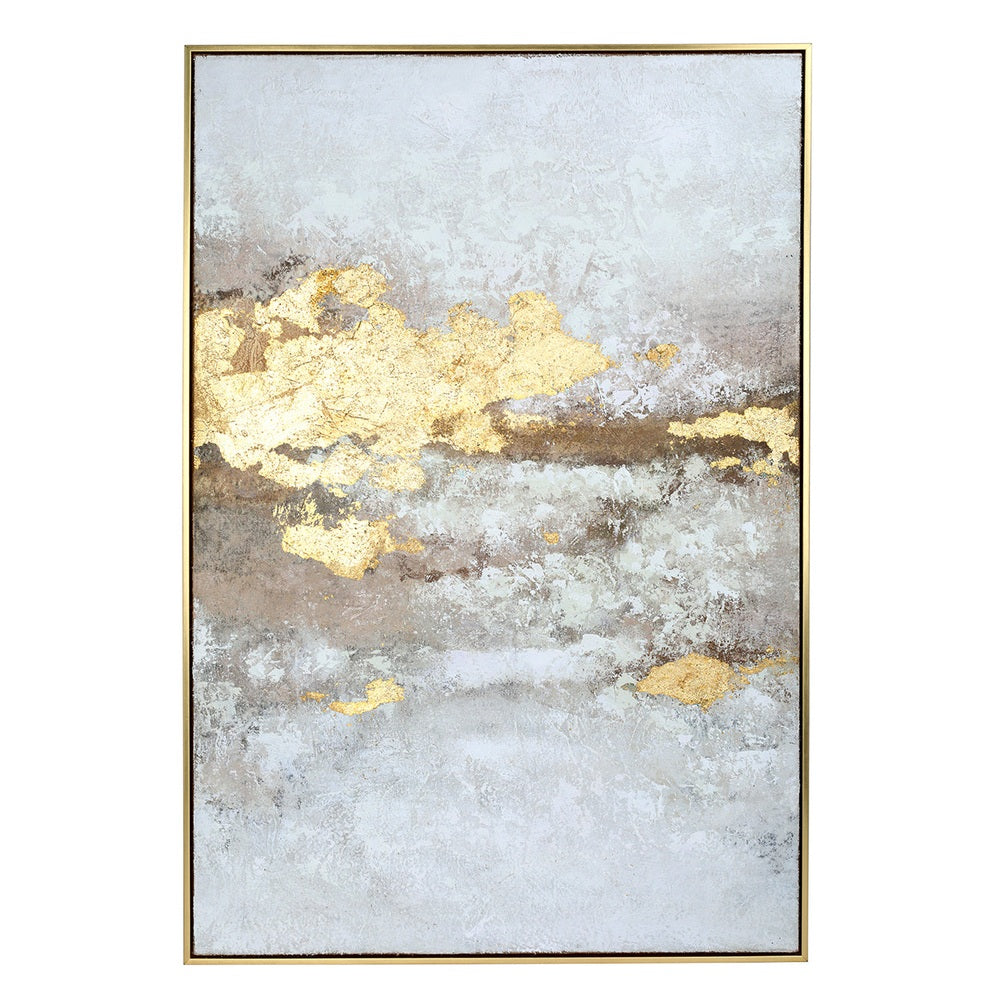 Golden Dusk Heavy Textured Framed Canvas Wall Art