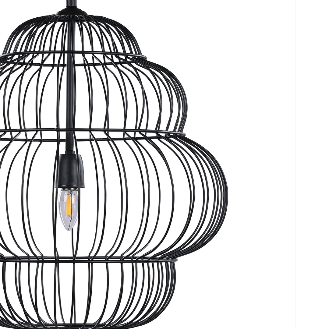 Mira Tiered Cloud Wire Pendant Light - Black