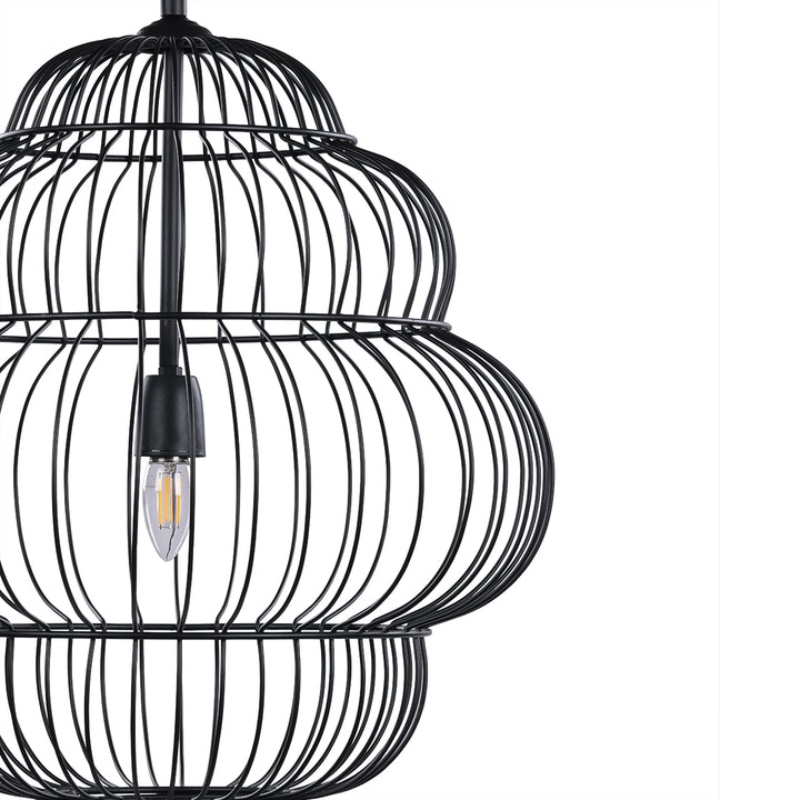 Mira Tiered Cloud Wire Pendant Light - Black