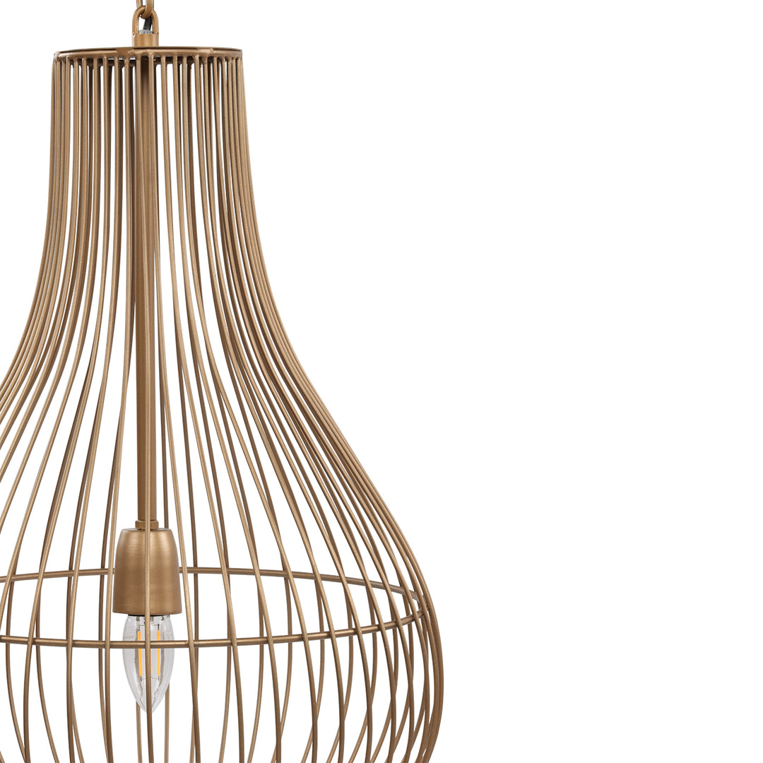 Mira Pear Drop Wire Pendant Light - Gold