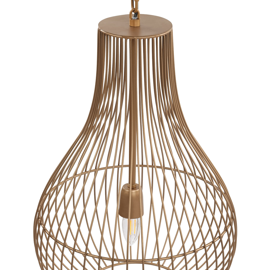 Mira Pear Drop Wire Pendant Light - Gold