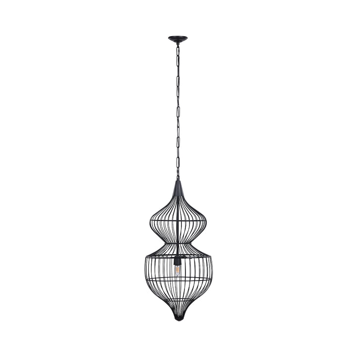 Mira Hourglass Wire Pendant Light - Black