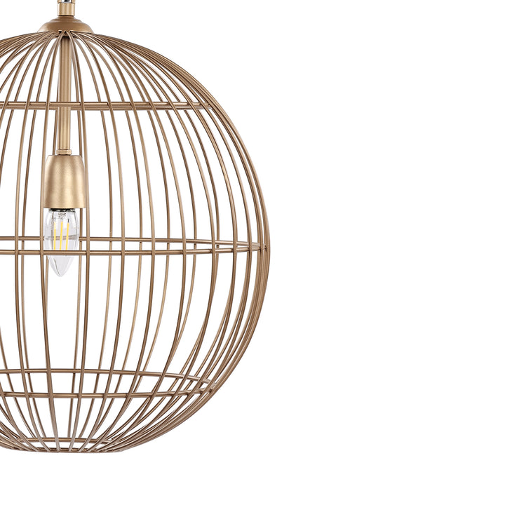 Mira Globe Wire Pendant Light - Gold