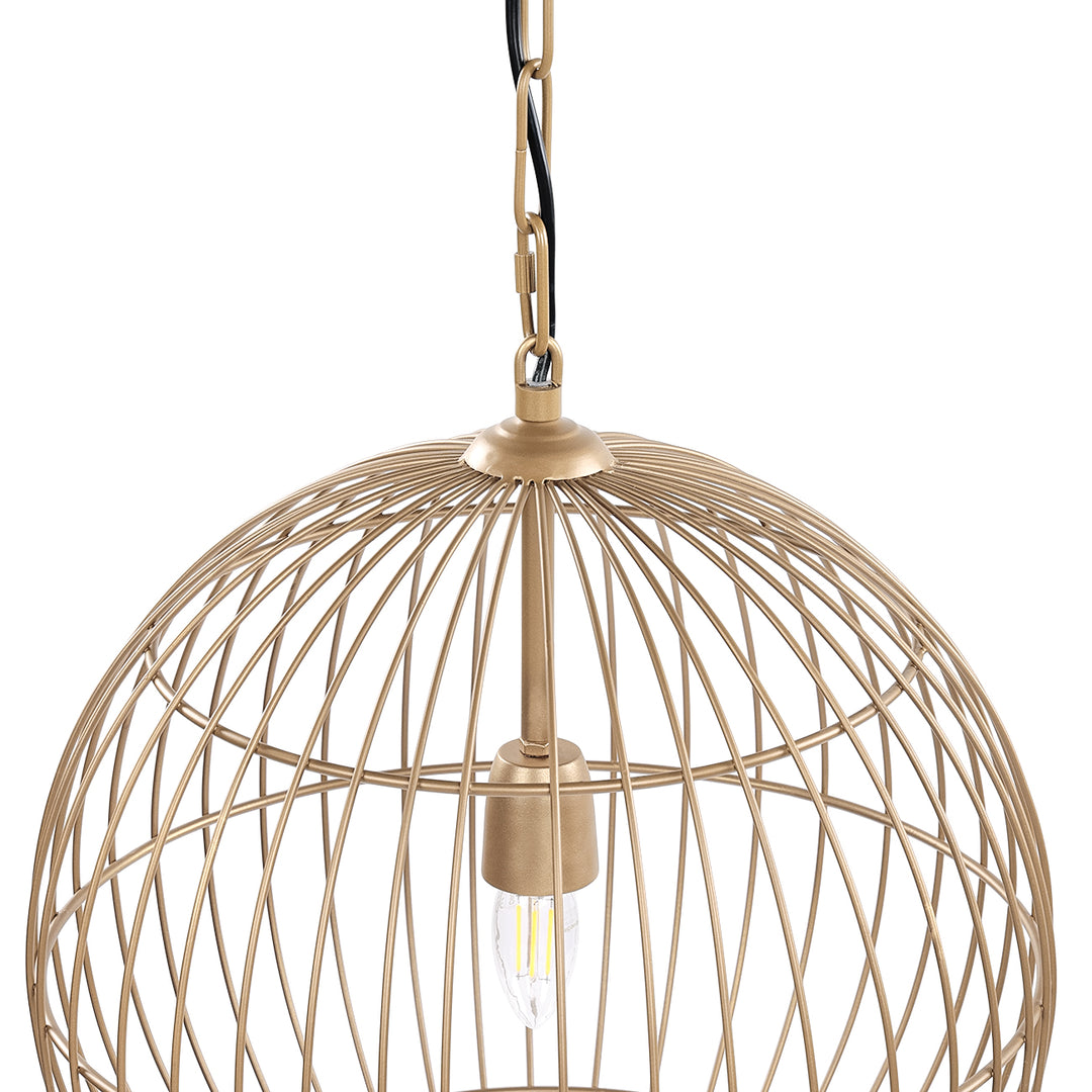 Mira Globe Wire Pendant Light - Gold