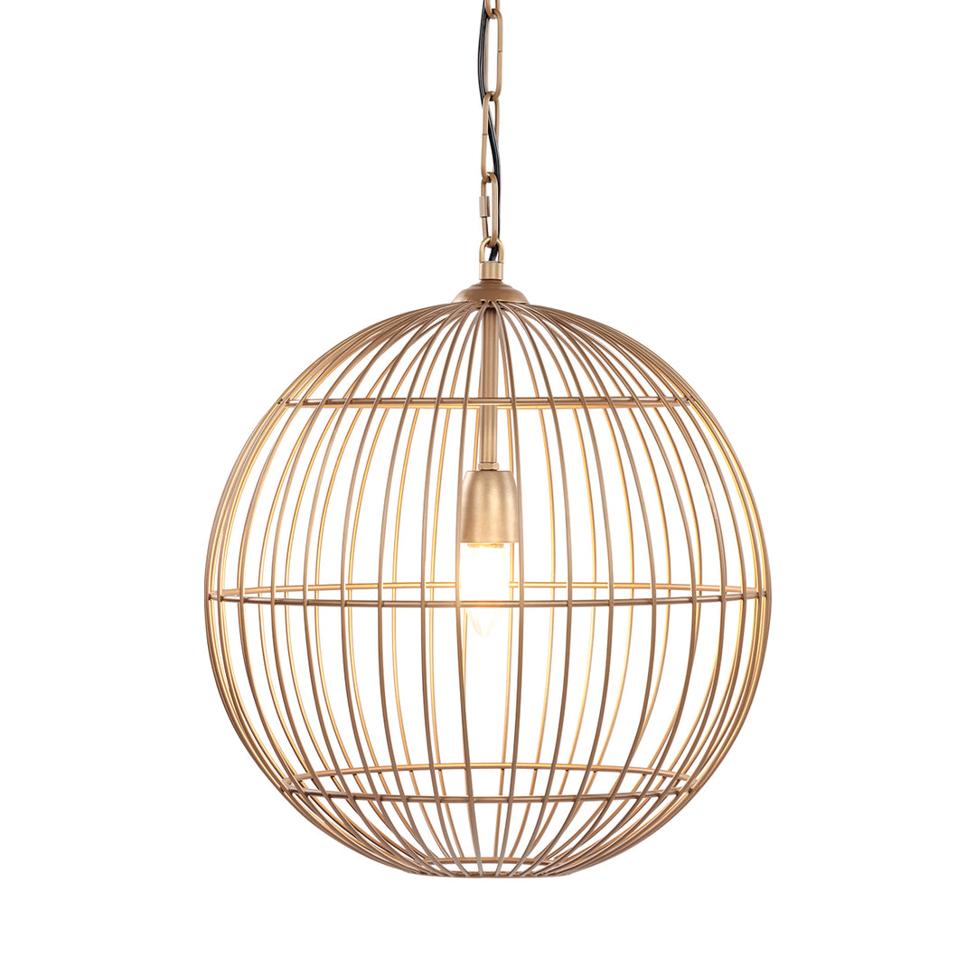 Mira Globe Wire Pendant Light - Gold