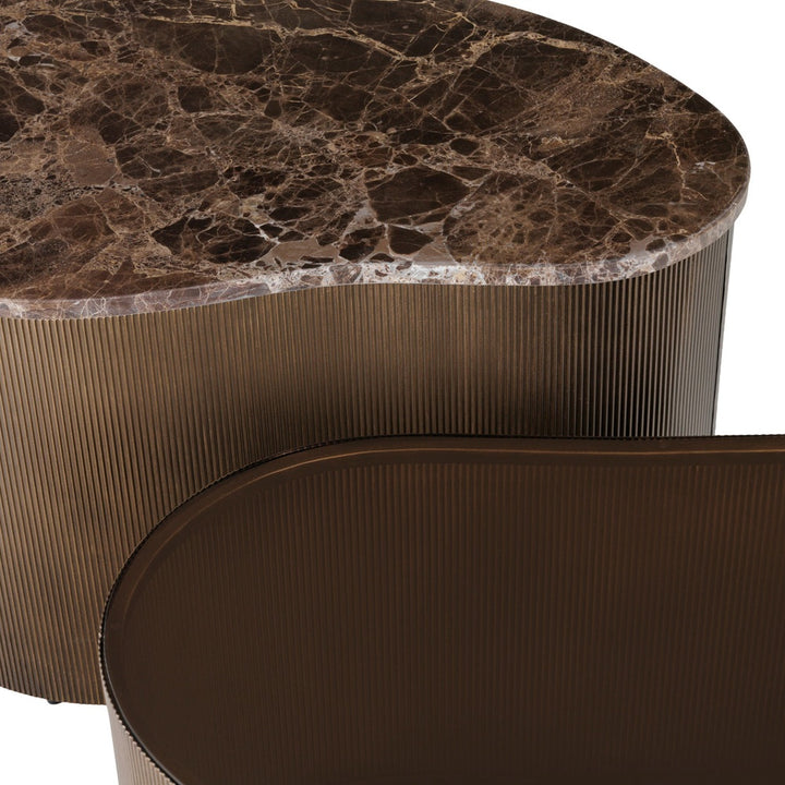 Cloud Marble & Glass Set of 2 Coffee Tables