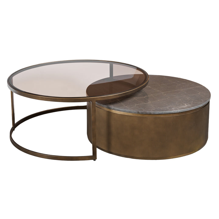 Belvedere Set of 2 Nesting Coffee Tables - Royal Gold