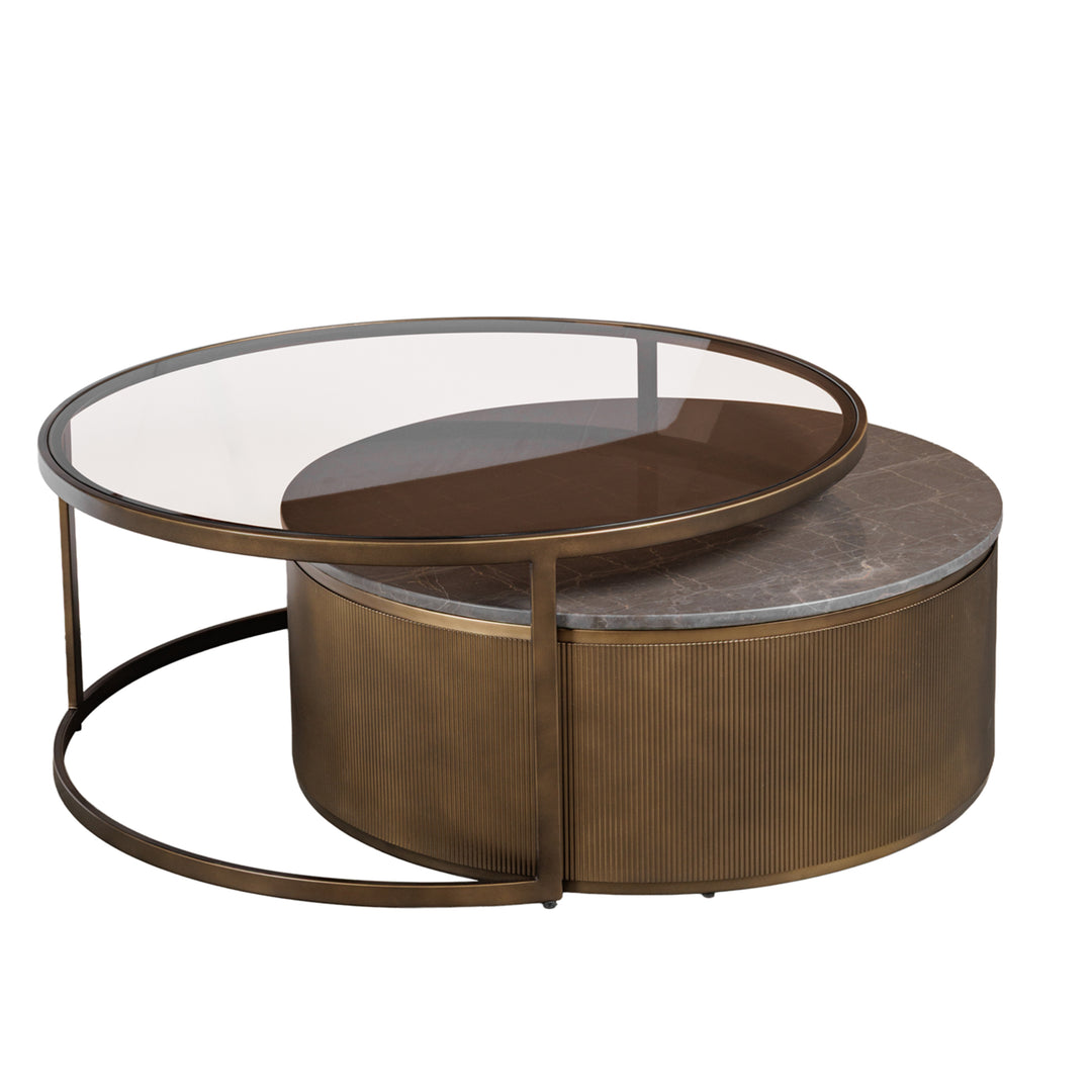 Belvedere Set of 2 Nesting Coffee Tables - Royal Gold