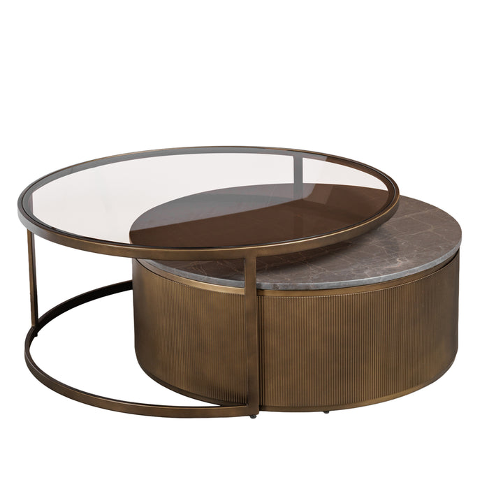 Belvedere Set of 2 Nesting Coffee Tables - Royal Gold