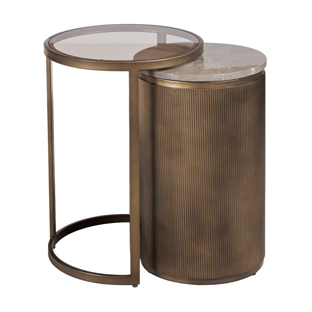 Belvedere Set of 2 Nesting Side Tables - Royal Gold