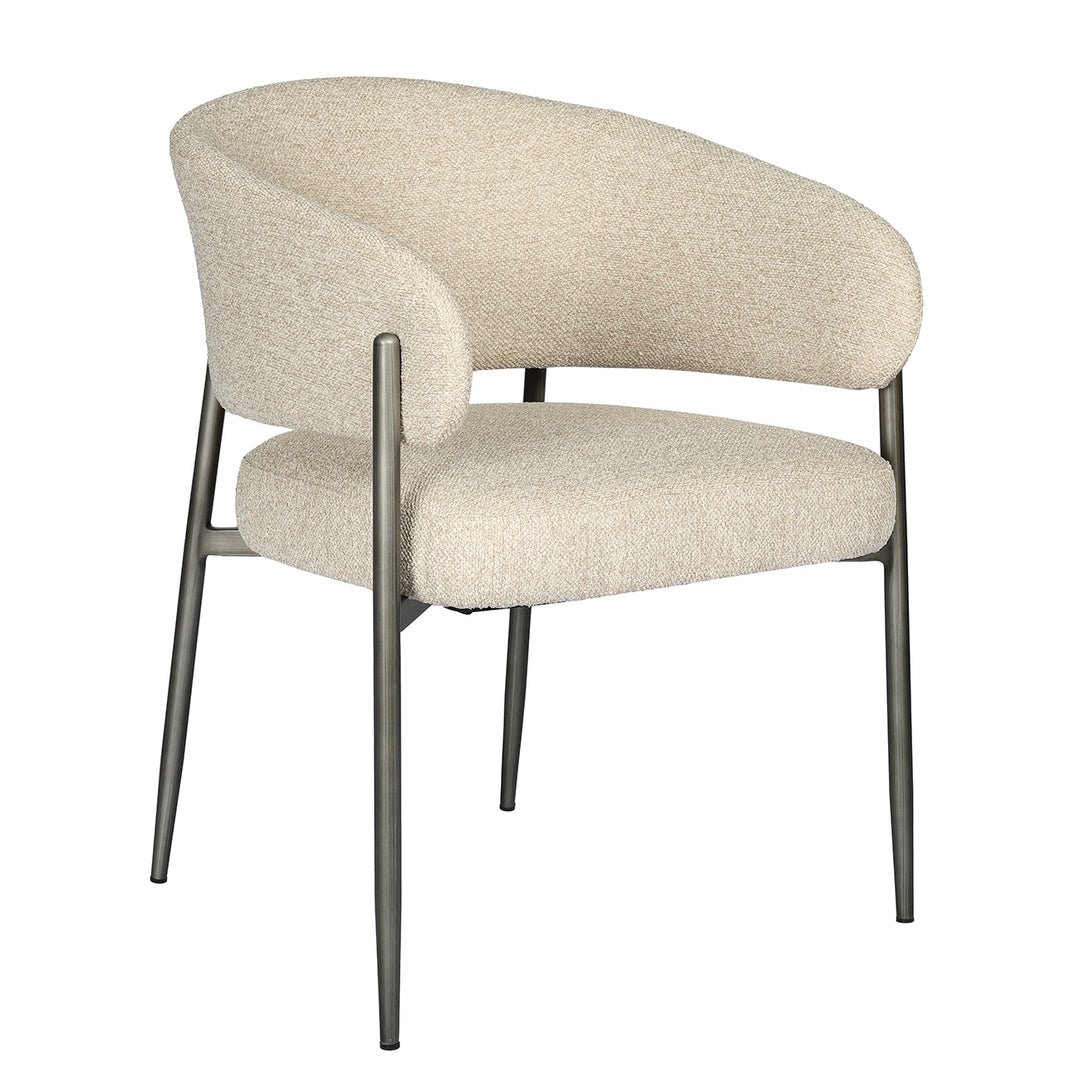Holmes Boucle Upholstered Dining Chair - Cream