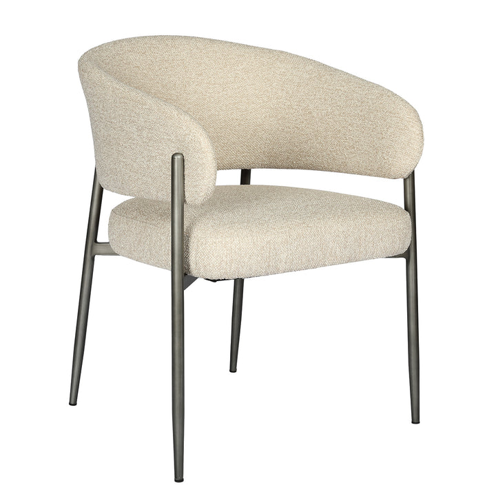 Holmes Boucle Upholstered Dining Chair - Cream