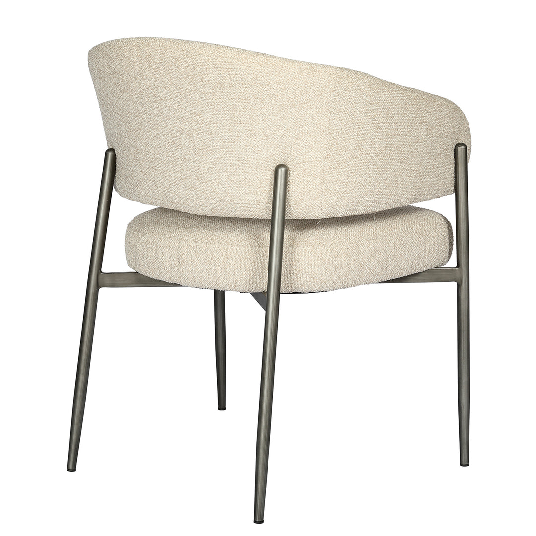 Holmes Boucle Upholstered Dining Chair - Cream