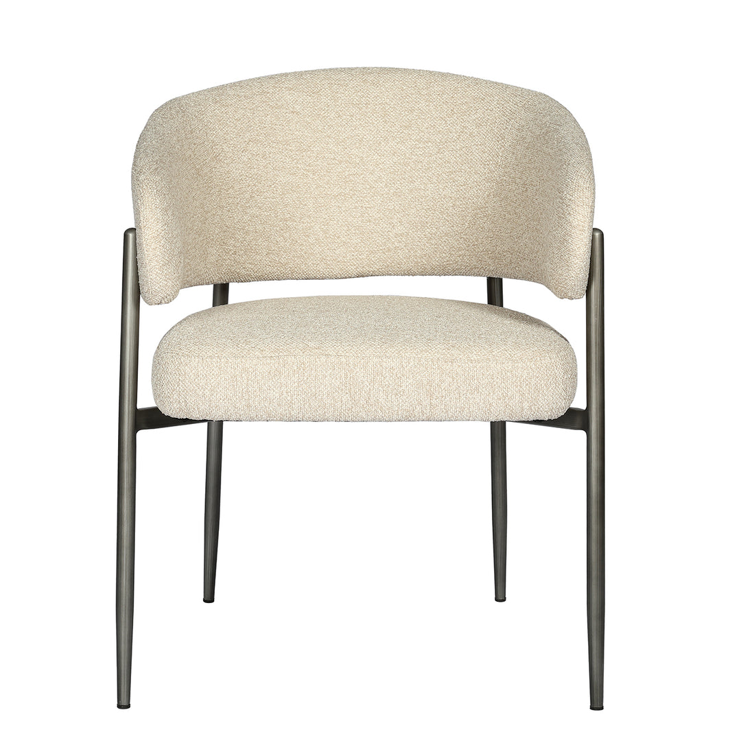 Holmes Boucle Upholstered Dining Chair - Cream