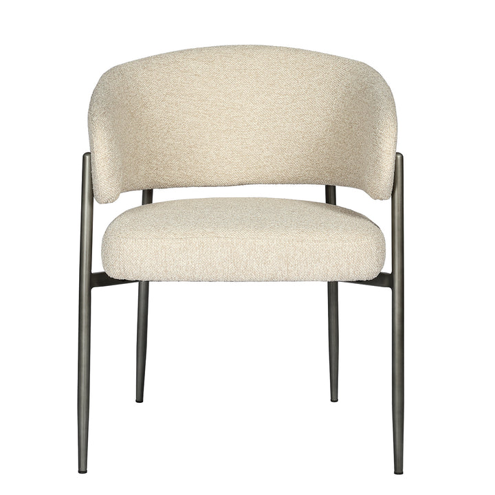 Holmes Boucle Upholstered Dining Chair - Cream