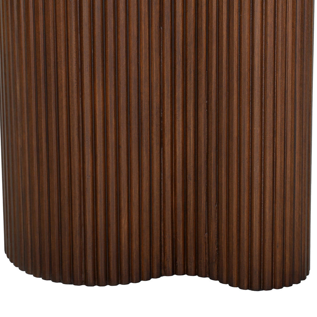 Whitwell Marble Top Fluted Wood Large Side Table