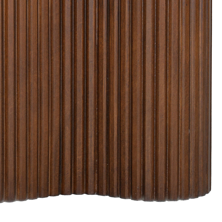Whitwell Marble Top Fluted Wood Side Table