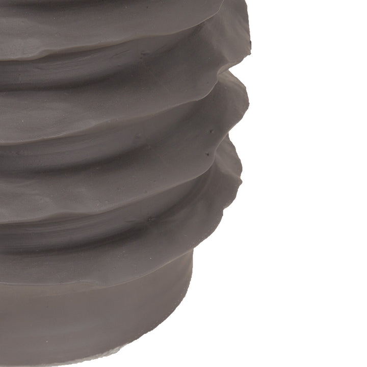 Cavera Brown Ribbed Ceramic Large Vase