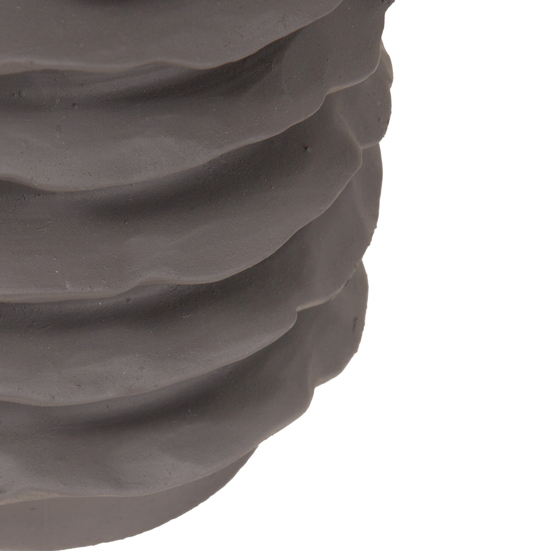 Cavera Brown Ribbed Ceramic Vase