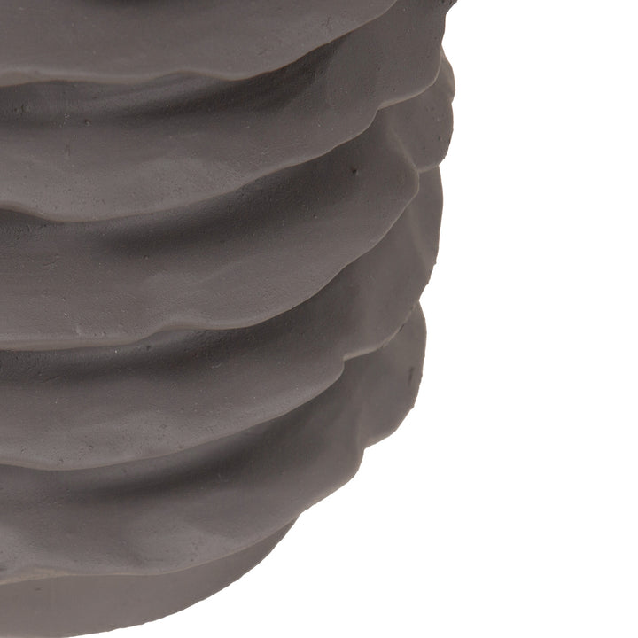 Cavera Brown Ribbed Ceramic Vase