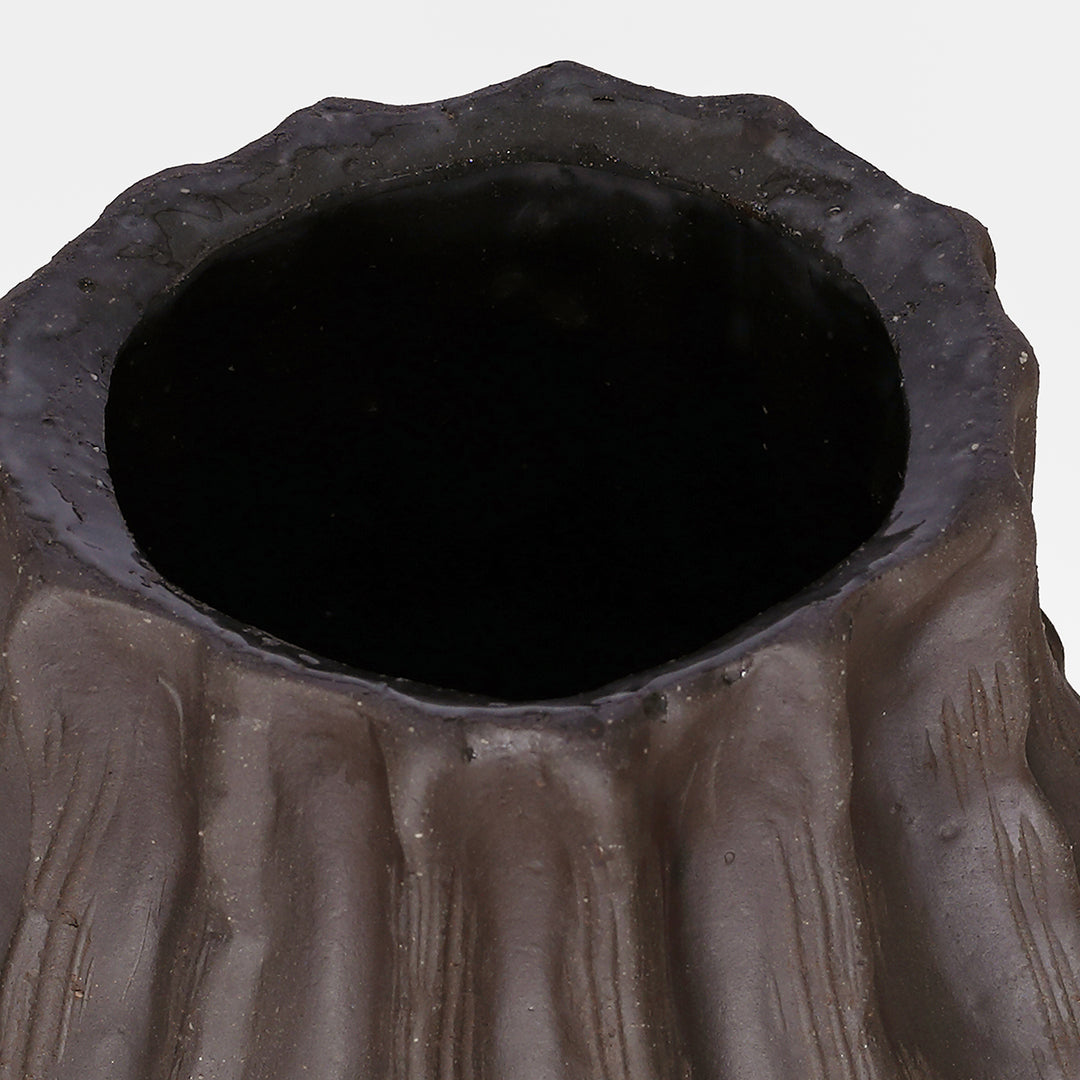 Kova Brown Textured Ceramic Tall Vase