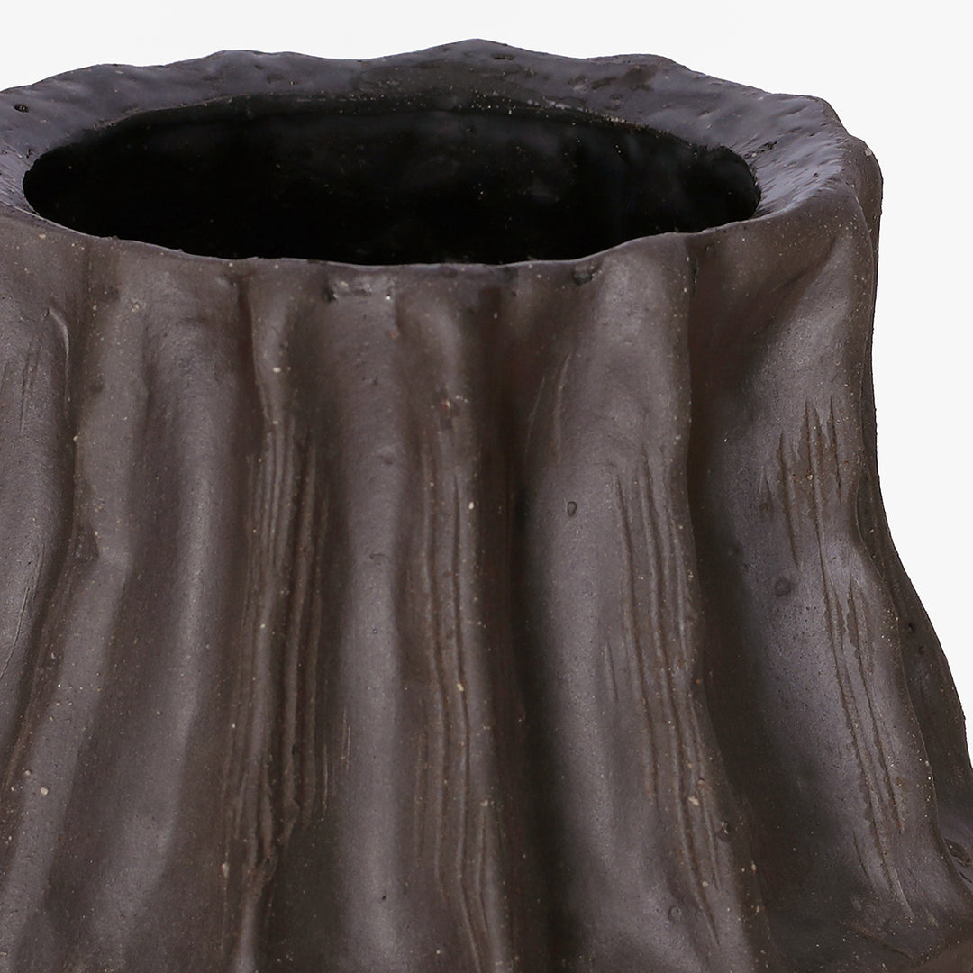 Kova Brown Textured Ceramic Tall Vase