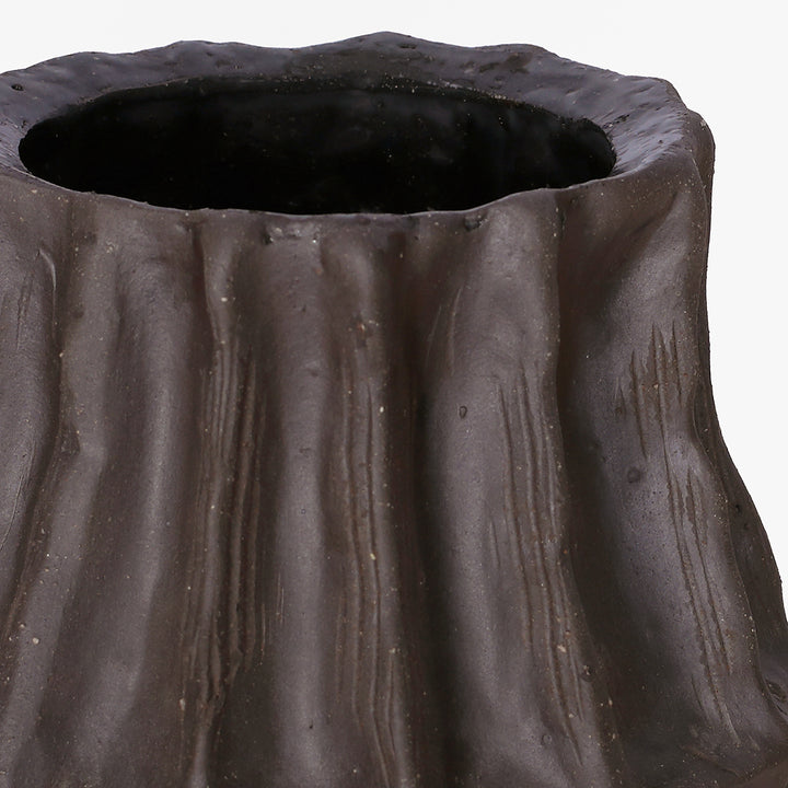 Kova Brown Textured Ceramic Tall Vase