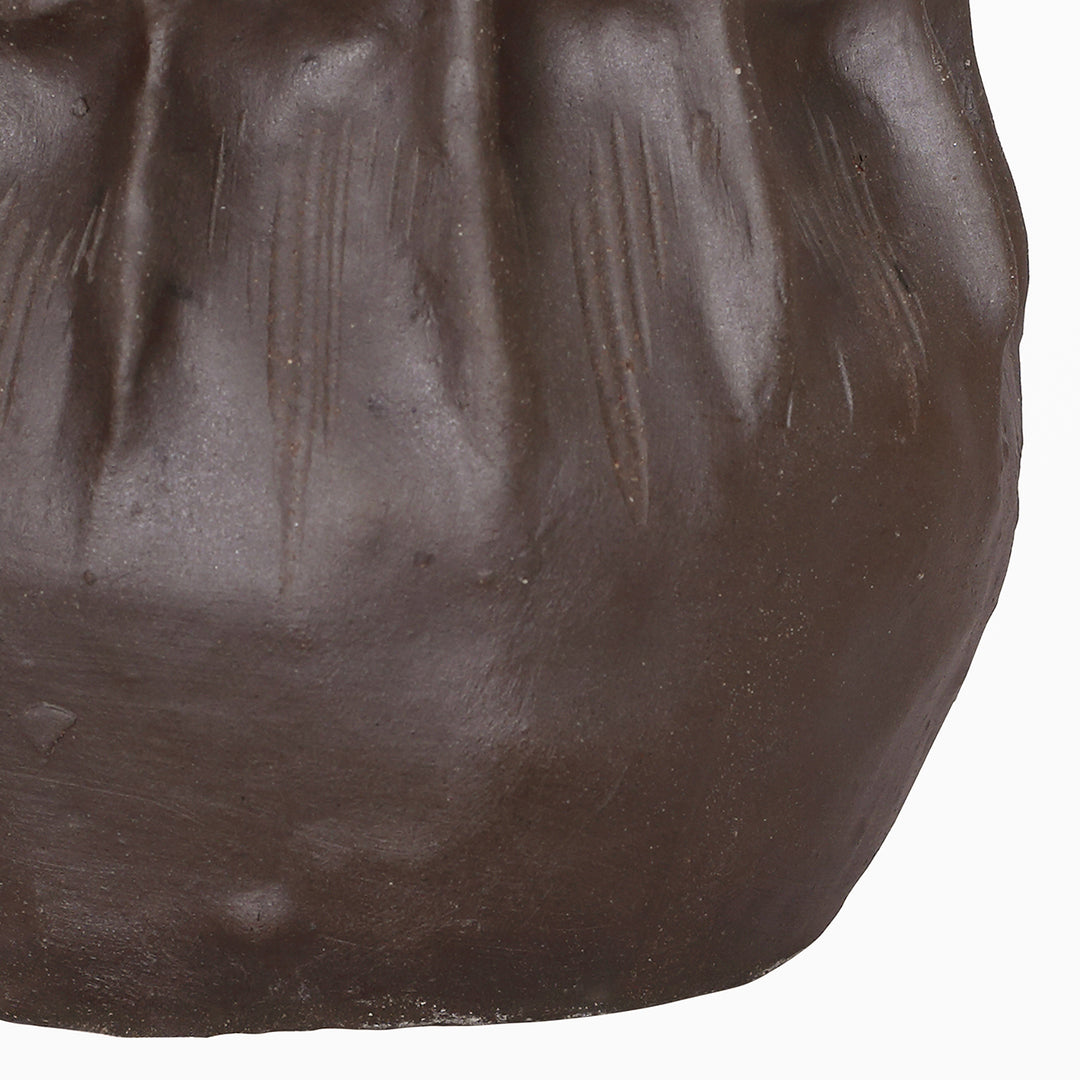 Kova Brown Textured Ceramic Tall Vase