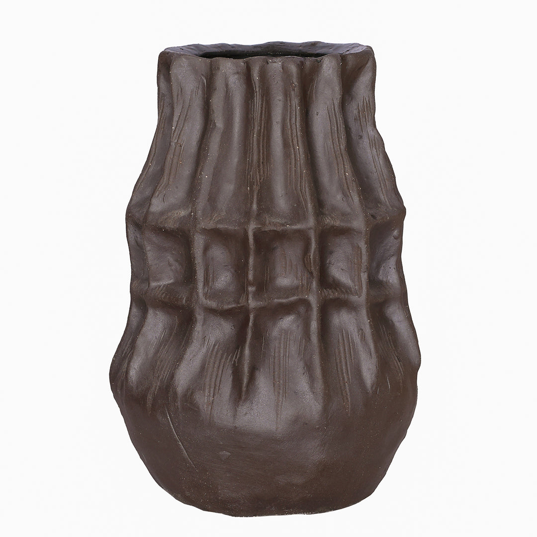 Kova Brown Textured Ceramic Tall Vase