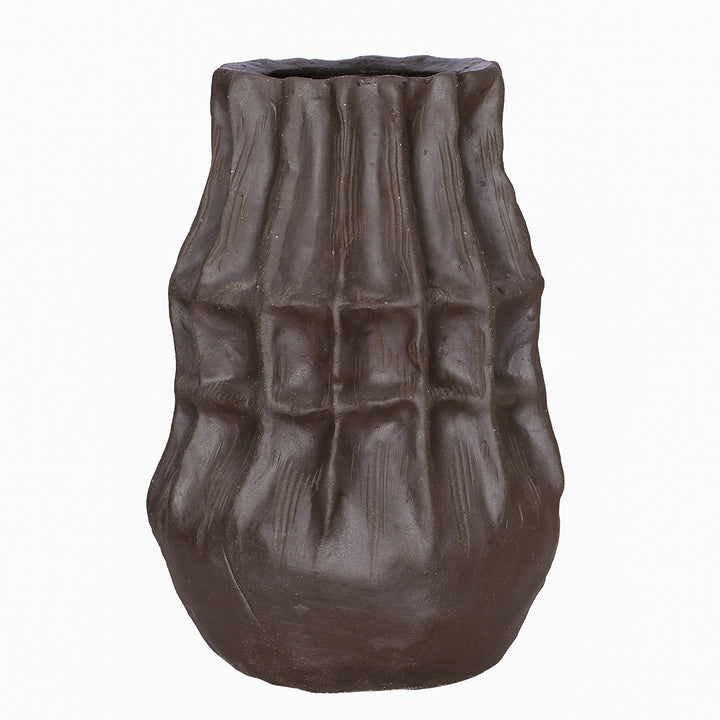 Kova Brown Textured Ceramic Tall Vase