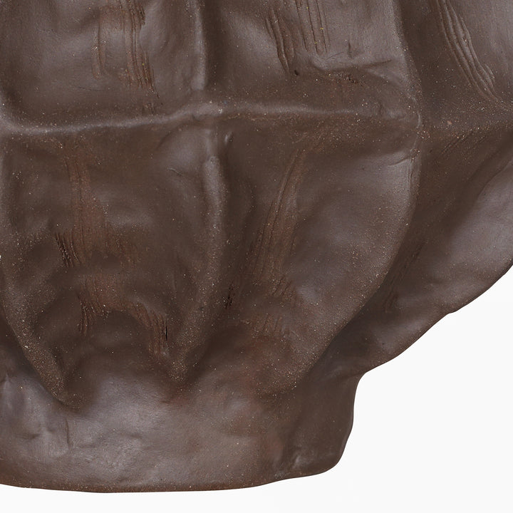 Kova Brown Textured Ceramic Round Vase