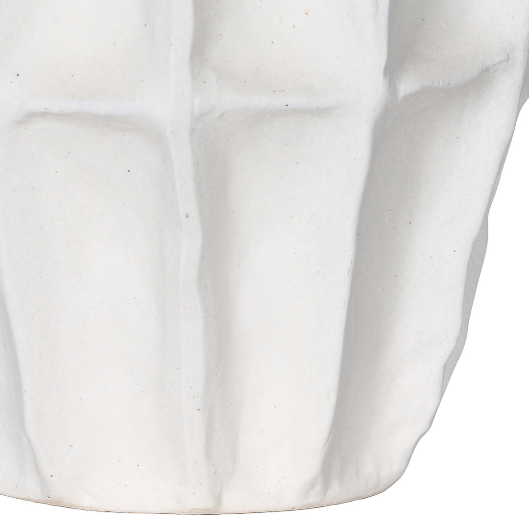 Kova White Textured Ceramic Large Slim Vase