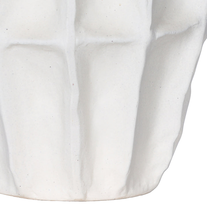 Kova White Textured Ceramic Large Slim Vase