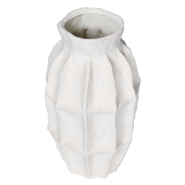 Kova White Textured Ceramic Slim Vase