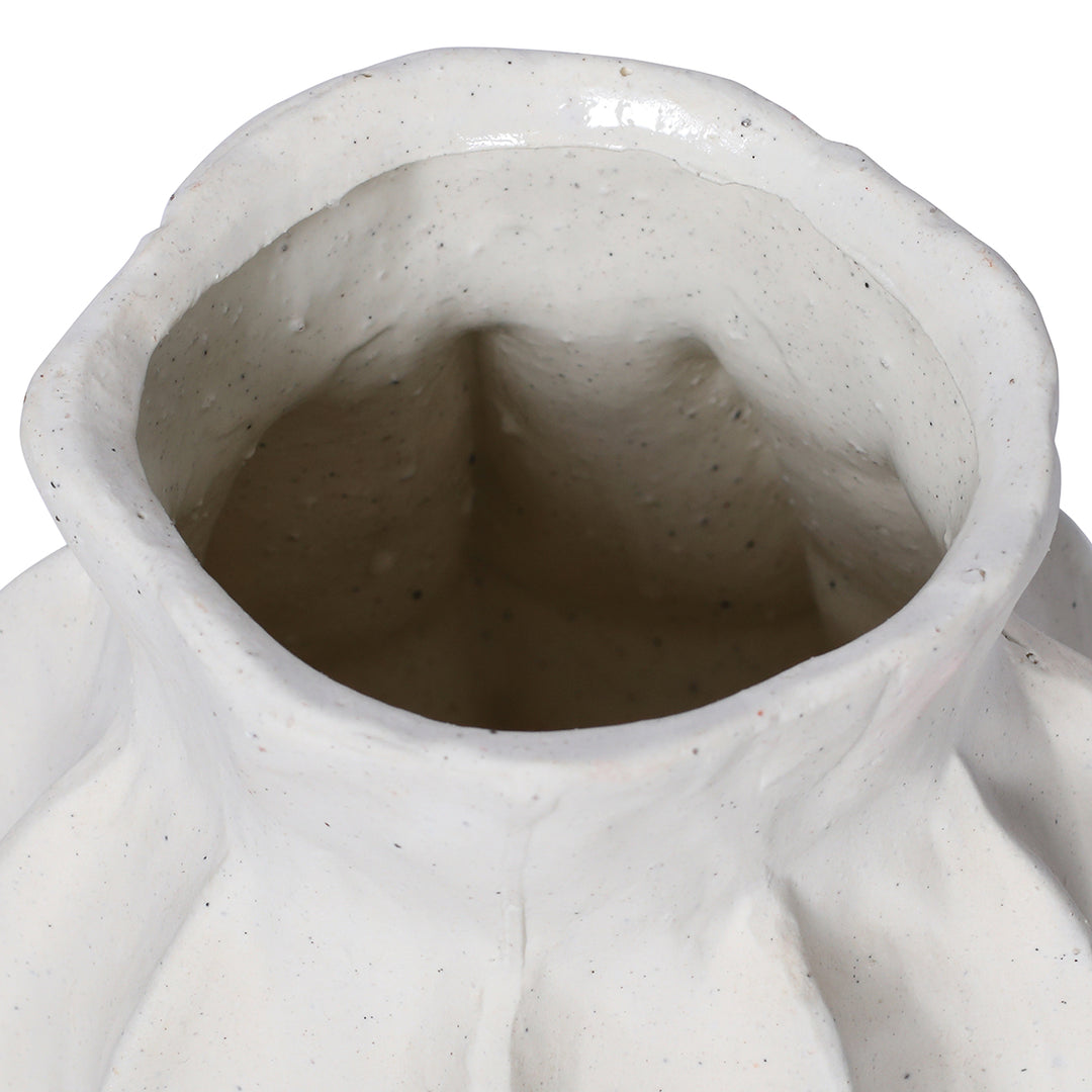 Kova White Textured Ceramic Slim Vase