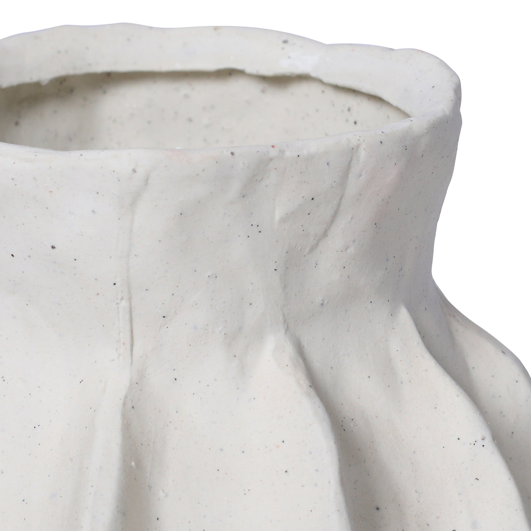 Kova White Textured Ceramic Slim Vase