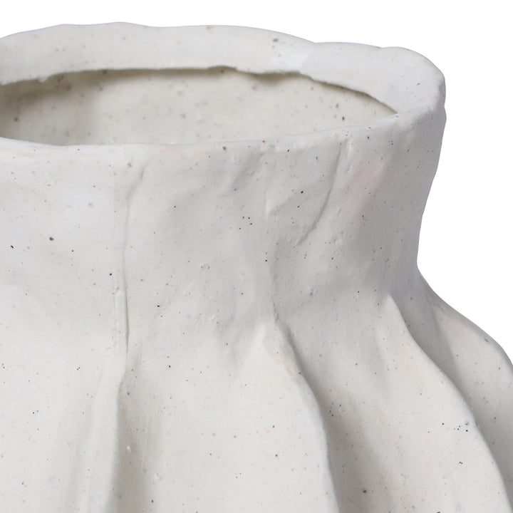 Kova White Textured Ceramic Slim Vase