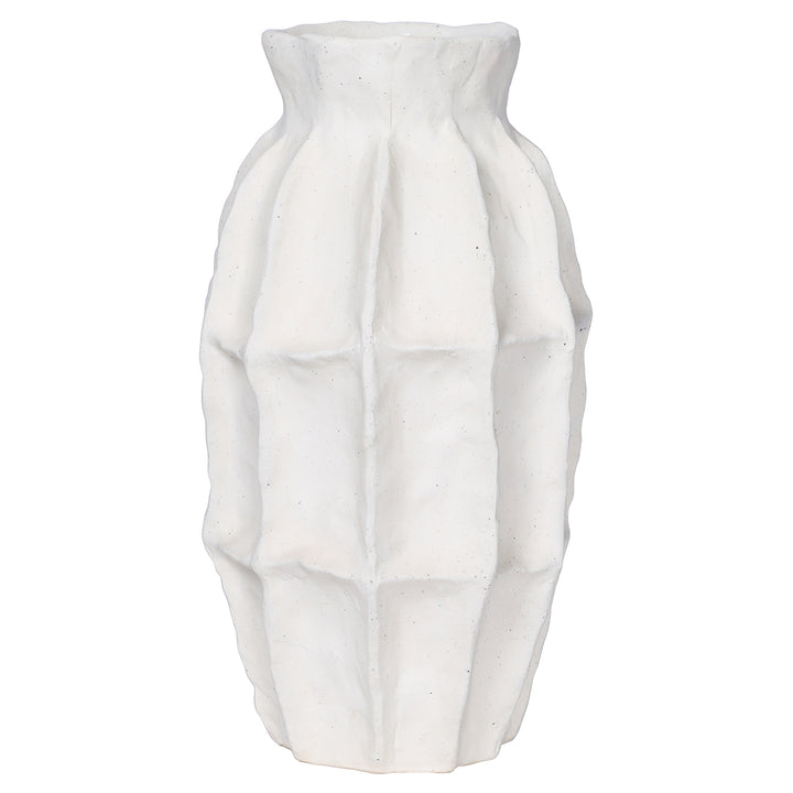 Kova White Textured Ceramic Slim Vase