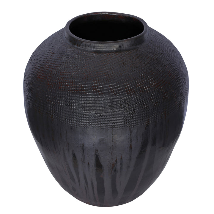 Marnel Textured Ceramic Oversized Planter - Black