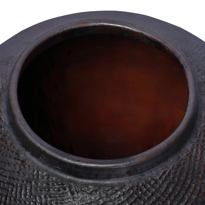 Marnel Textured Ceramic Oversized Planter - Black