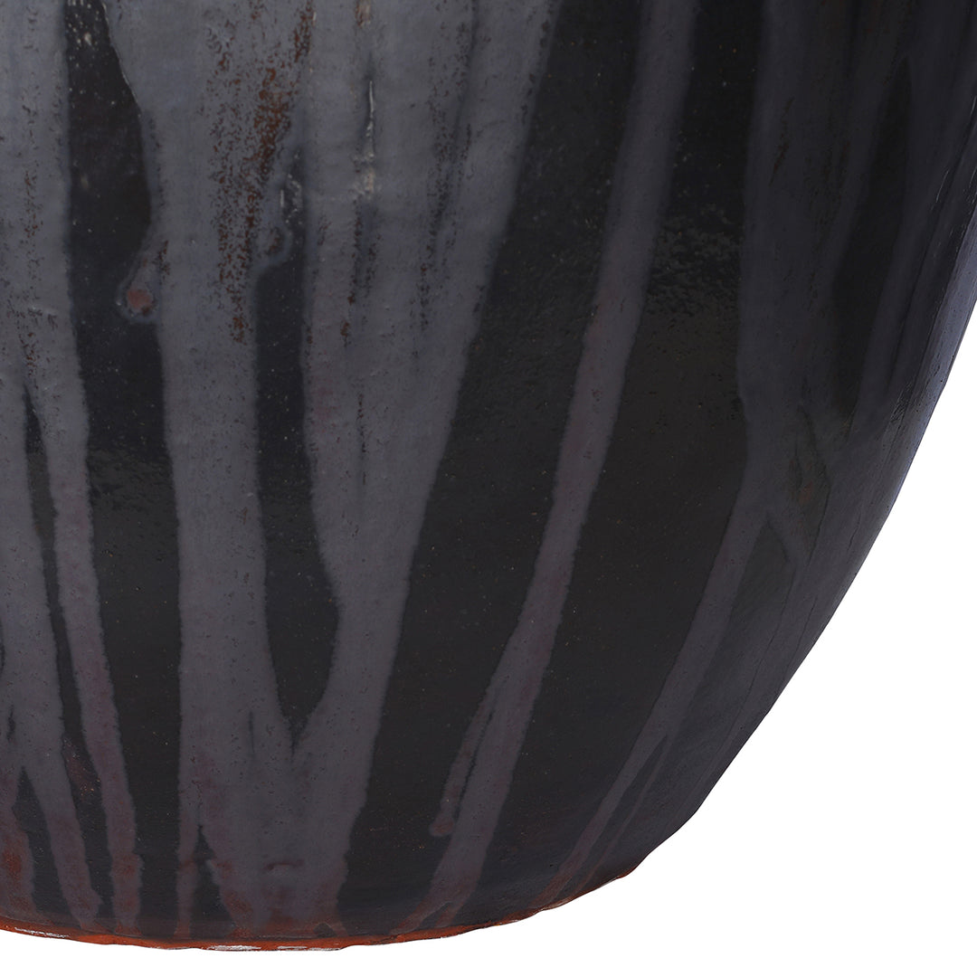 Marnel Textured Ceramic Oversized Planter - Black