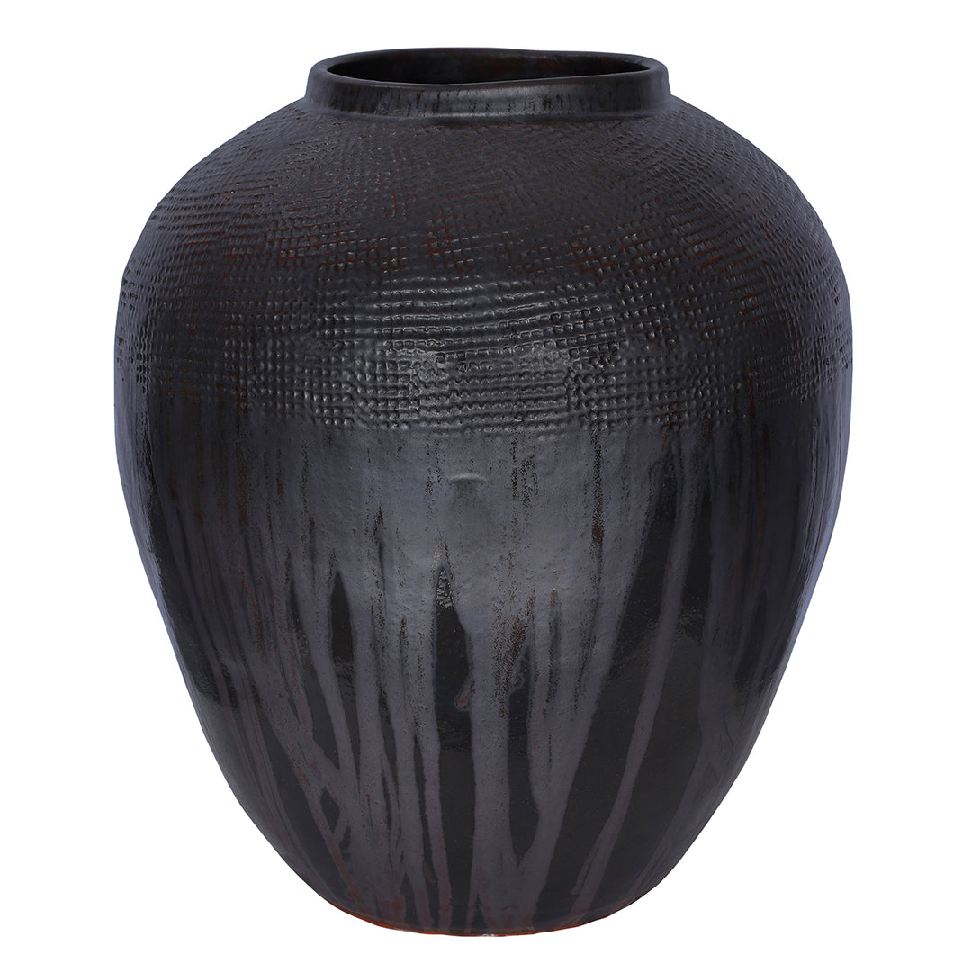 Marnel Textured Ceramic Oversized Planter - Black