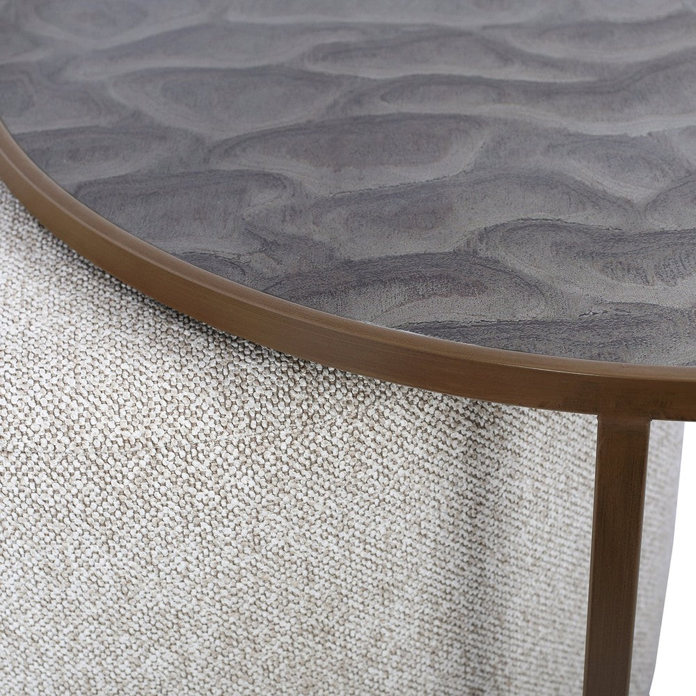 Driftwood Ripple Coffee Table & Nesting Pouffe