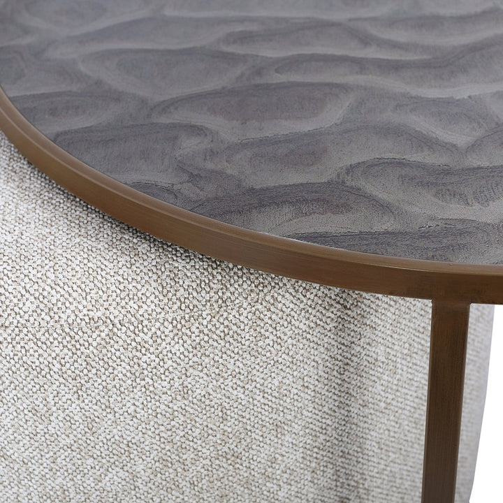 Driftwood Ripple Coffee Table & Nesting Pouffe