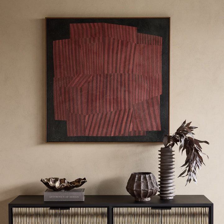 Strata Relief Textured Framed Canvas Wall Art